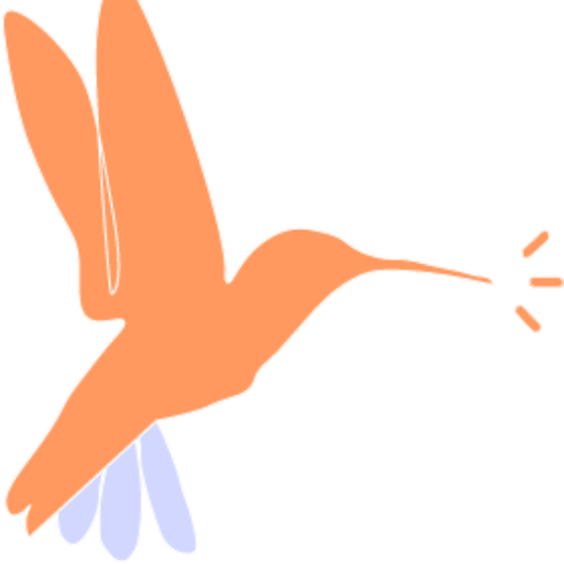 Logo Colibri orange et parme webmaster